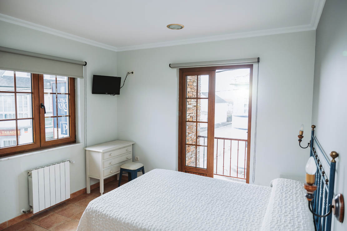 Habitación Do Rio en Valdoviño cama doble