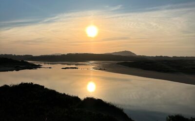Puesta de sol en la Laguna da Frouxeira
